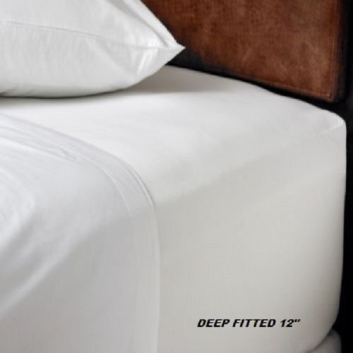 50 Polyester Cotton Bed Sheets Globe House Products Ghp 2pcs 60 X80 X12 T 180 Percale White