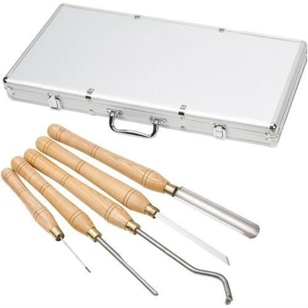 Globe House Products GHP Set of 5pcs High Speed Steel Lathe Hollowing Chisel w Case
