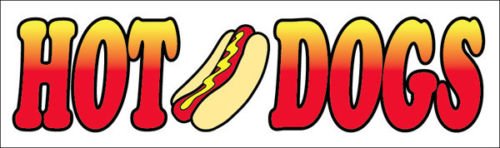 Globe House Products GHP 2'x8' 13 oz. Vinyl "HOT DOGS" Metal Grommets Business Banner Sign