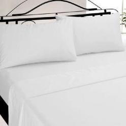 50 Polyester Cotton Bed Sheets Globe House Products Ghp 6pcs 81 X104 Solid White T 180 Percale 50