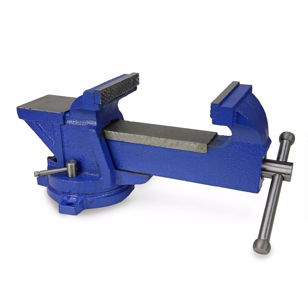 Globe House Products GHP 8" Jaw Width Cast Iron 360° Double Locking Swivel Base Tabletop Bench Vise Clamp