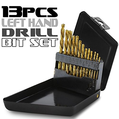 Globe House Products GHP 13Pcs Titanium 1/16"1/4" by 1/64ths Left