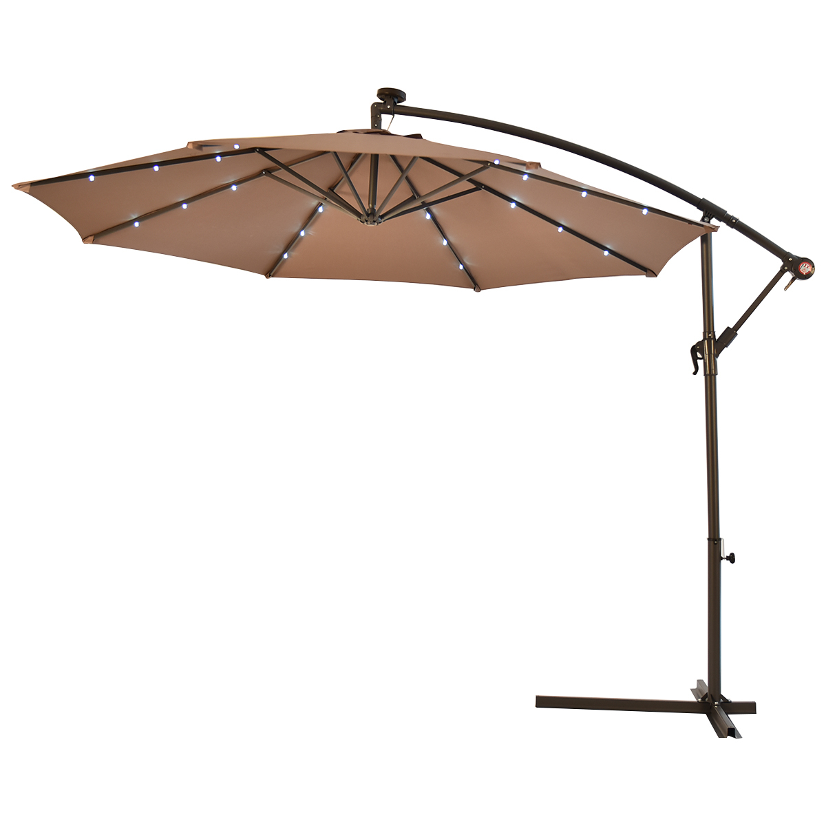 Globe House Products Patio Umbrellas Bases Kmart Globe House Products Ghp 10 Feet 8 Ribs Hand Crank Tilt Tan Solar