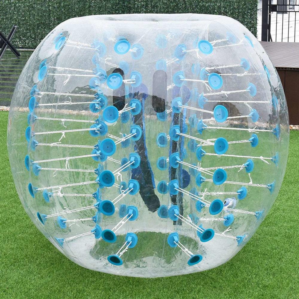 Globe House Products GHP 0.32" PVC Material Transparent Heat Sealed Inflatable Bubble Body Bumper Ball