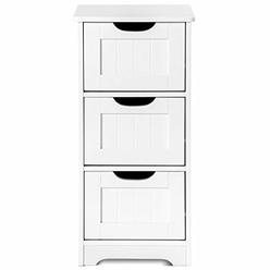 Globe House Products GHP 12"x12"x25" White Waterproof MDF Bathroom Floor Cabinet