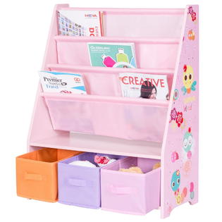 Globe House Products Ghp Kids 25 Lx12 Wx32 H Pink Sling Bookshelf