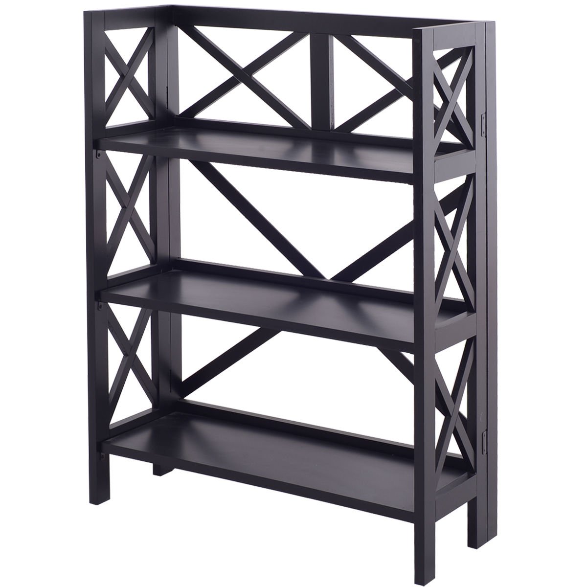 Yu Shan 3 Shelf Folding Stackable Bookcase Globe House S Ghp 27 6 X11 2 X37 8 Mdf 3