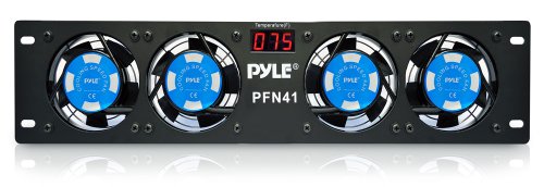 Pyle New Pyle PFN41 19 Rack Mount Cooling Fan System W/Temperature Display
