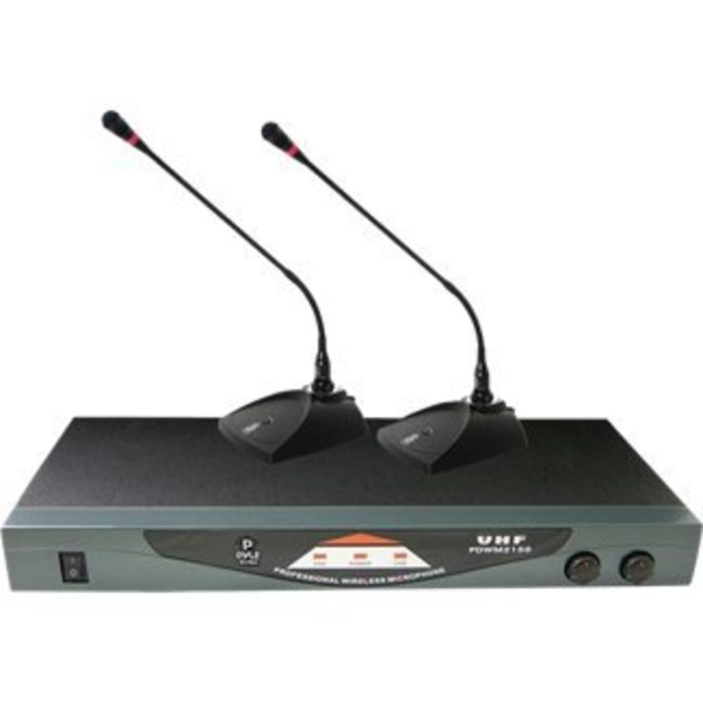 PYLEPRO New Pyle PDWM2150 Professional Dual Table Top VHF Wireless Microphone System