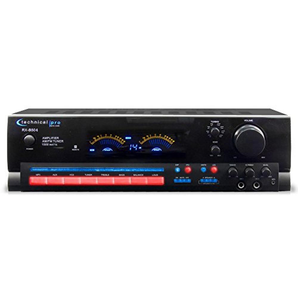 Technical Pro RX504 1500W 2Ch Integrated Amplifier & Pre-Amp Stereo Receiver