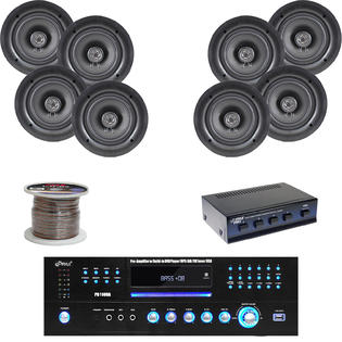 Pyle Pcmt20 Pd1000a Receiver 5 25 Ceiling Speakers Speaker
