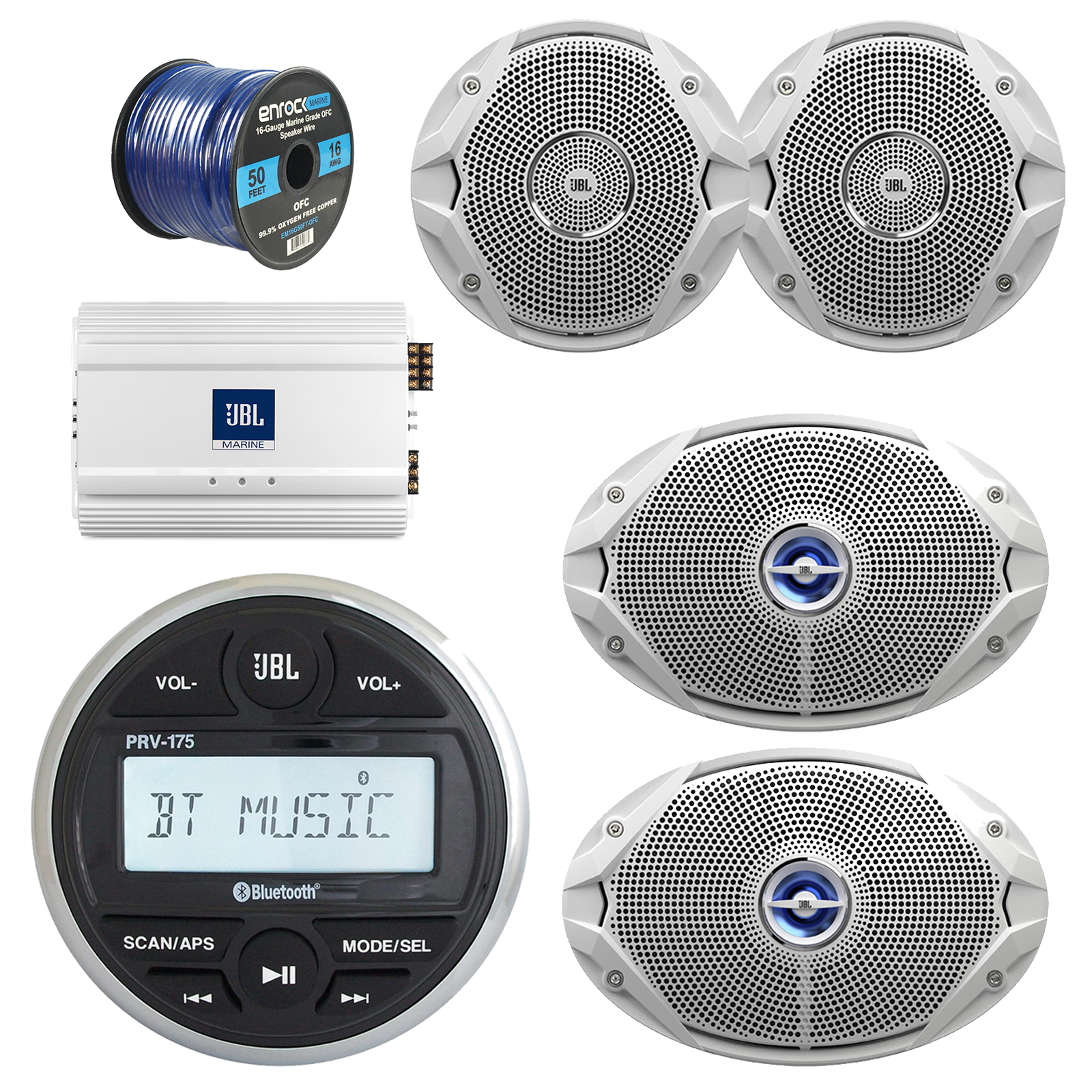 Jvc Kenwood Jbl Bluetooth Receiver Amp 2x 6x9 Speakers 2x