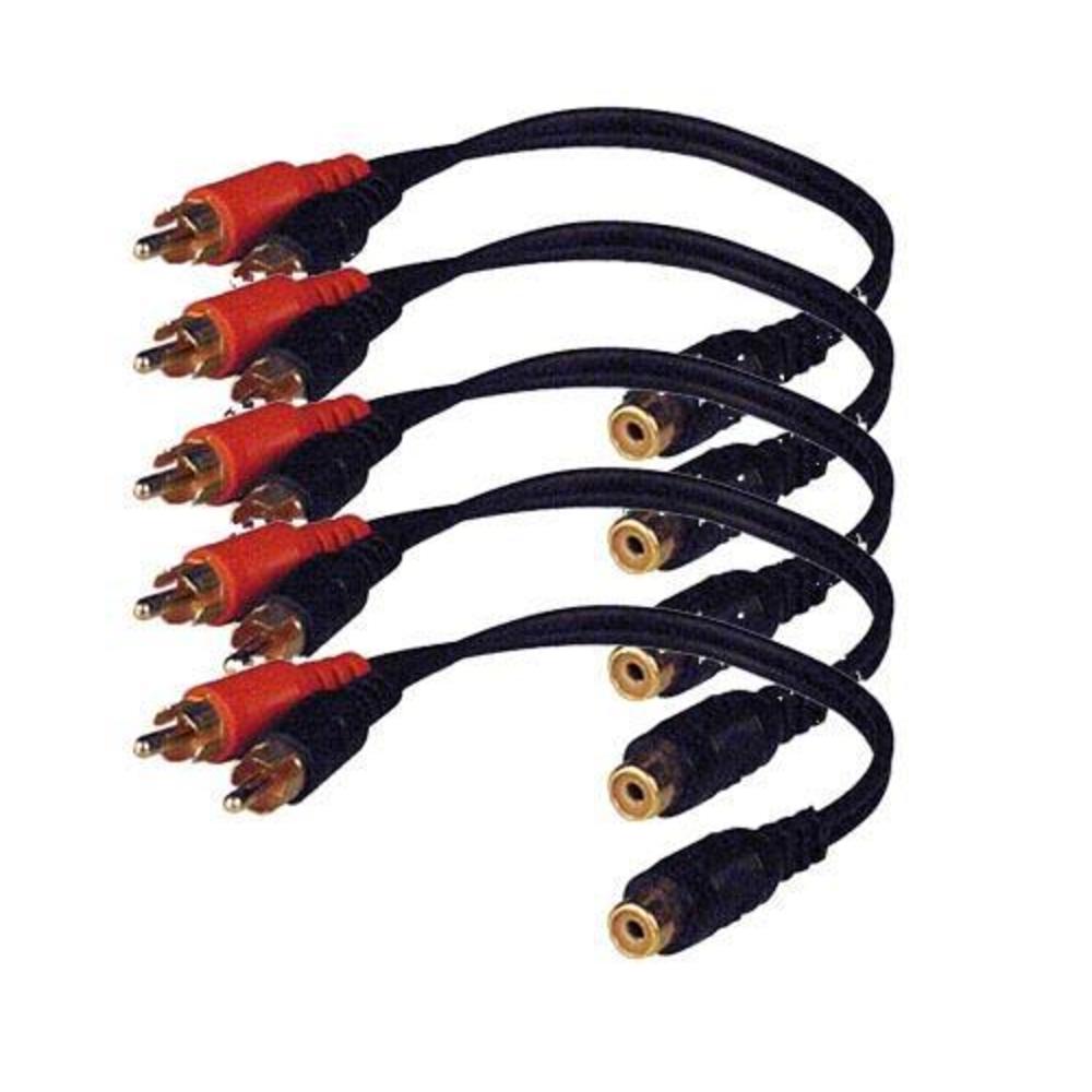 Pyramid 5 X New Pyramid RY5 RCA™ connector 2 Male to 1 Female RCA Adaptor Package