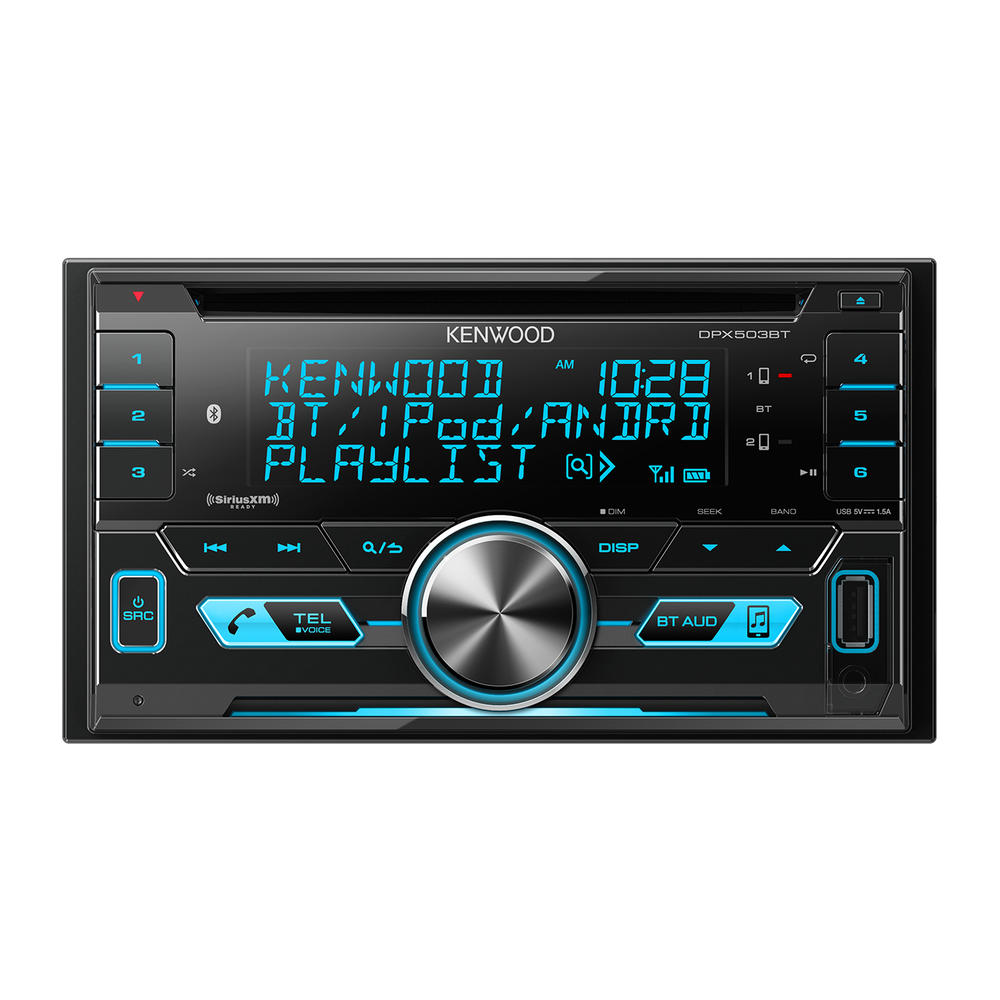 JVC Kenwood Kenwood DPX503BT Double DIN Bluetooth CD AM/FM USB Car Audio Receiver