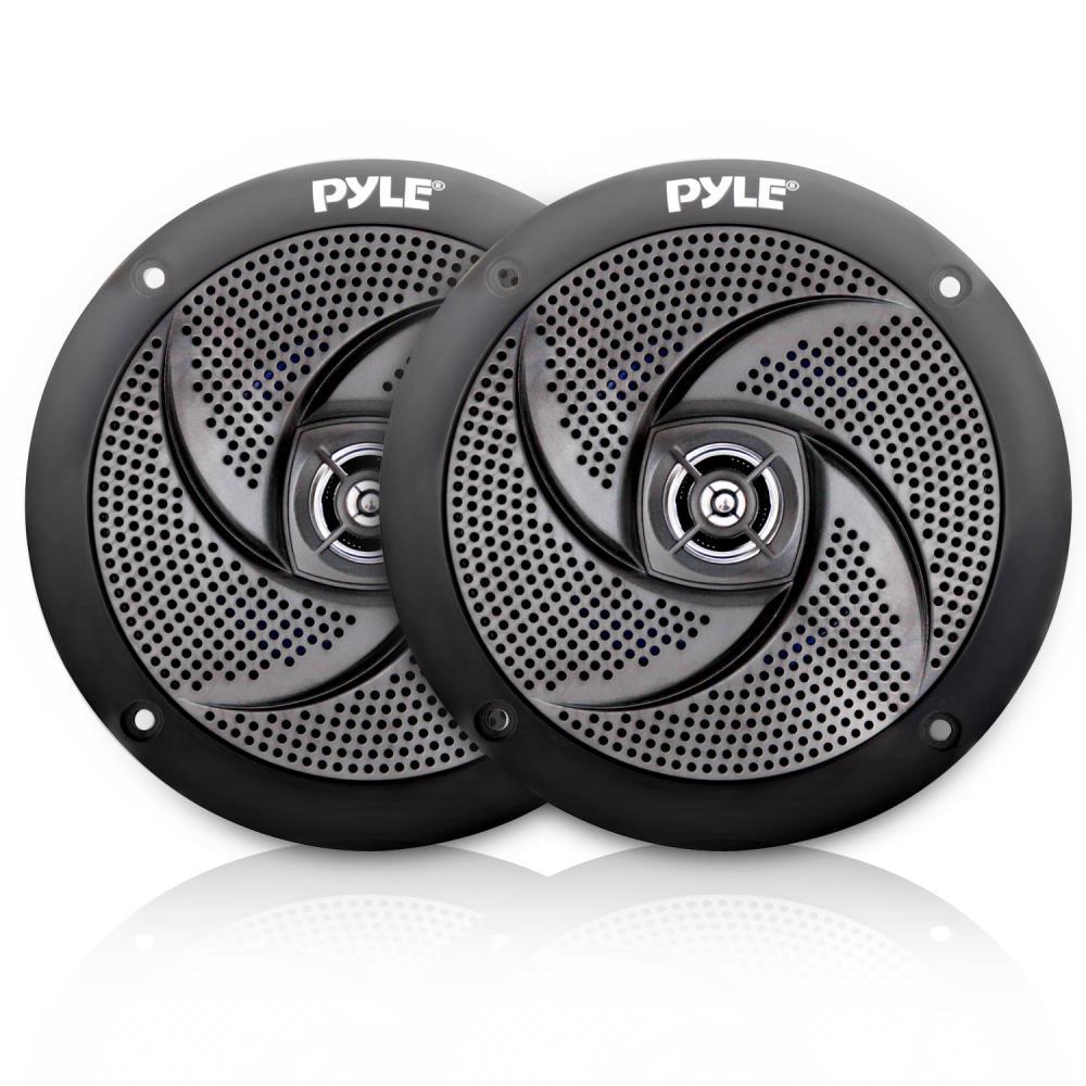 PyleMarine Pyle Marine 2-Channel Bluetooth Amp + Kit, 2x 5.25 Black Speakers, 50 Ft Wire