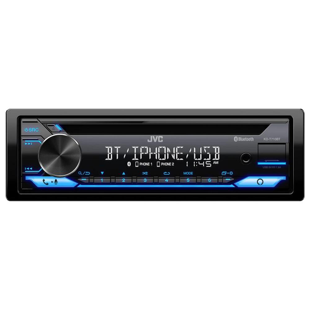 JVC Kenwood JVC KD-T710BT Single DIN In-Dash CD Player Bluetooth USB AUX AM/FM Radio Stereo Receiver w/ Built-In Amazon Alexa