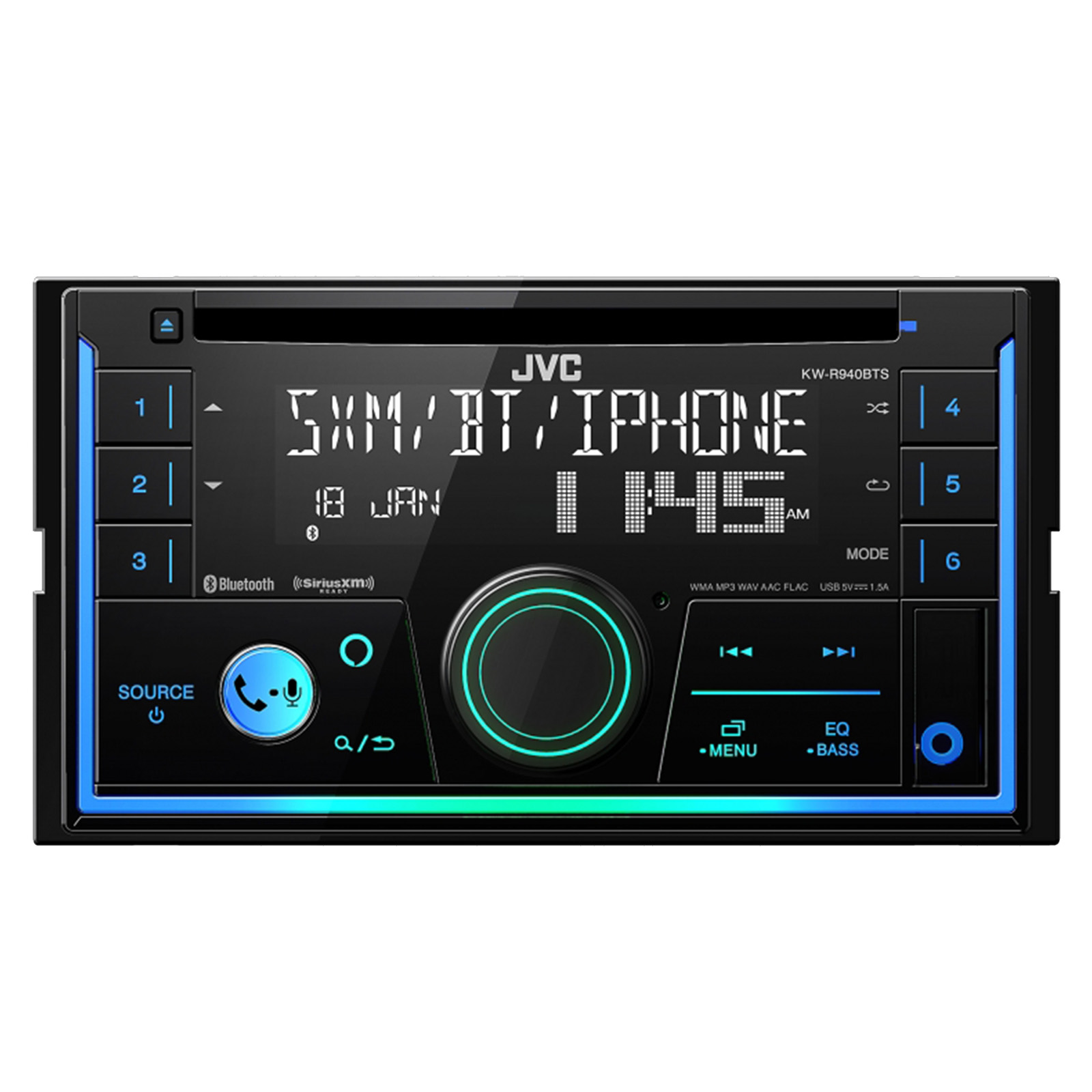 Jvc Kenwood Jvc Kw R940bts Double Din Multimedia Bluetooth Usb Aux Am Fm Stereo Radio Cd Player Receiver W Amazon Alexa Compatibility