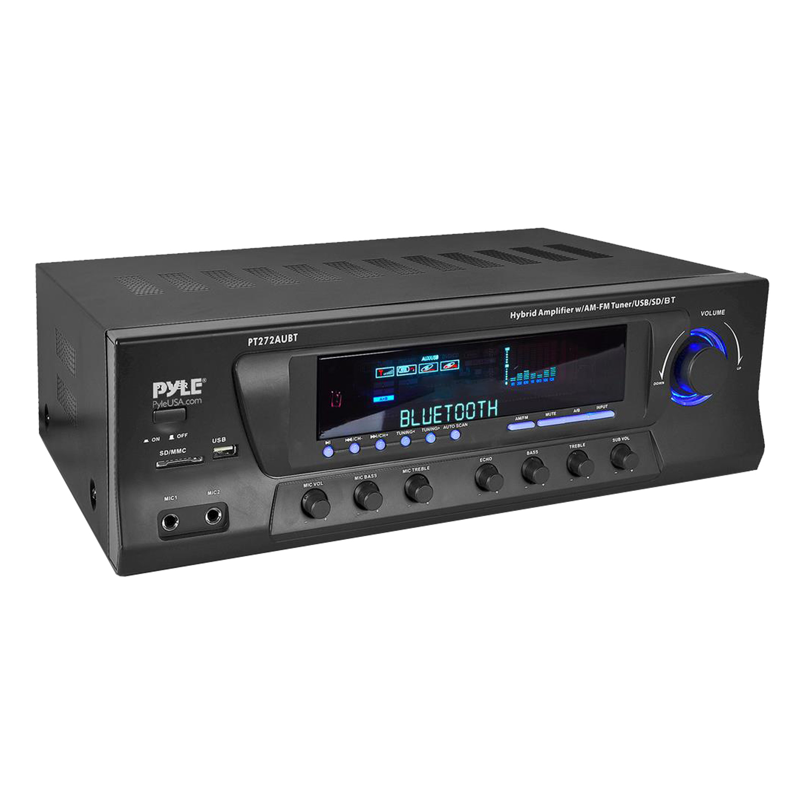 Pyle 300 Watt Stereo Amplifier Receiver USB/SD,Bluetooth AM-FM Tuner