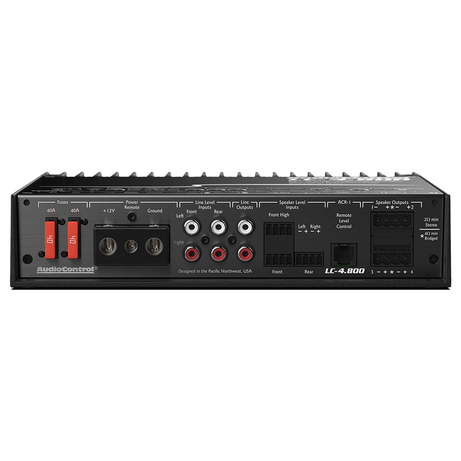 AudioControl LC-4.800 High-Power 4-Channel 800 Watt Car Audio Amplifier with AccuBASS