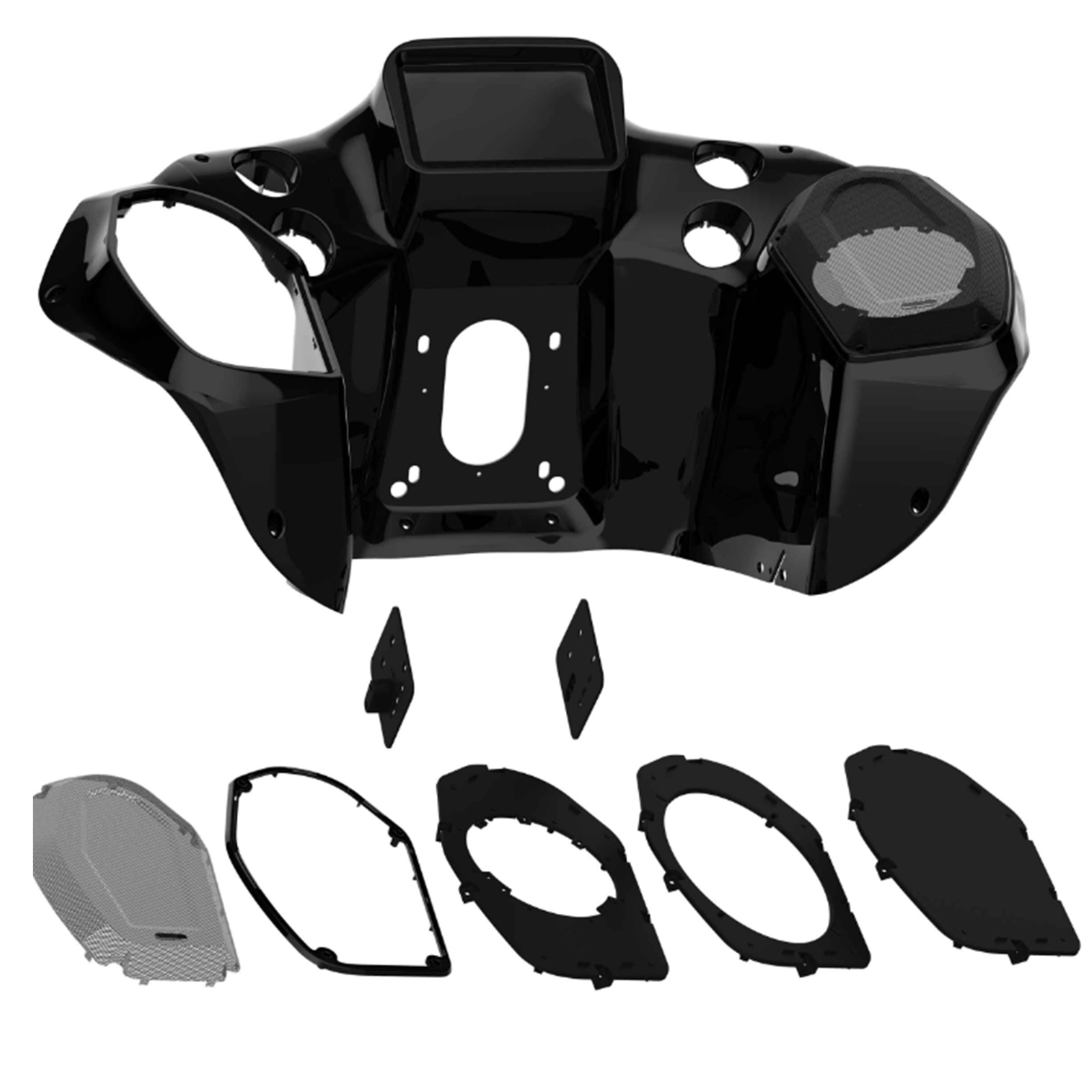 Metra 95-HDIF2 Replacement Inner Fairing ISO Double DIN Radio Installation Kit - Fits 1998-2013 Harley-Davidson Roadglide (FLT/S