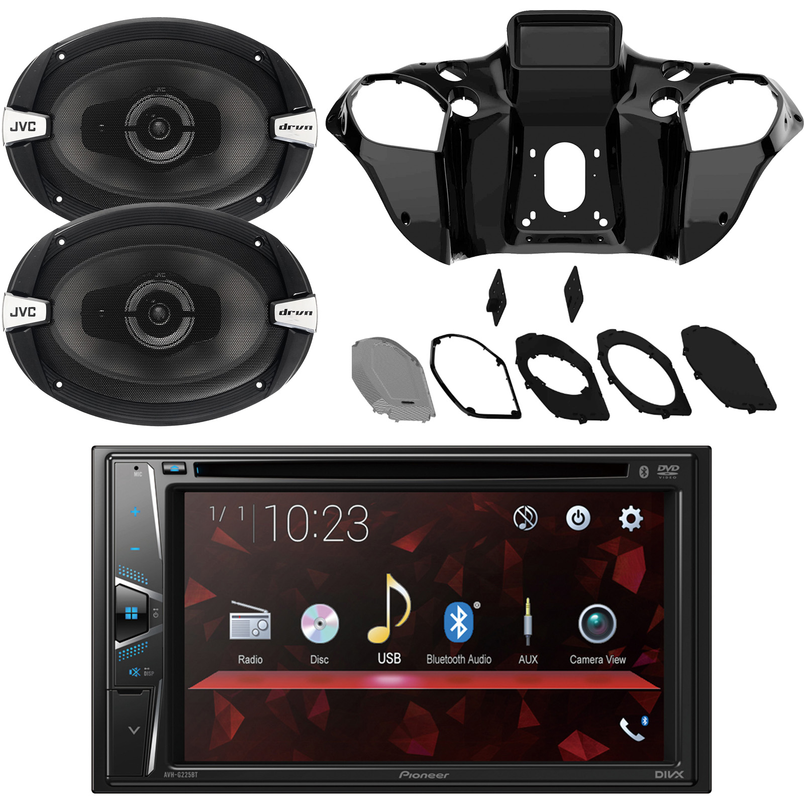 Pioneer AVH-G225BT Double DIN Bluetooth USB AUX CD/DVD Player Receiver ...