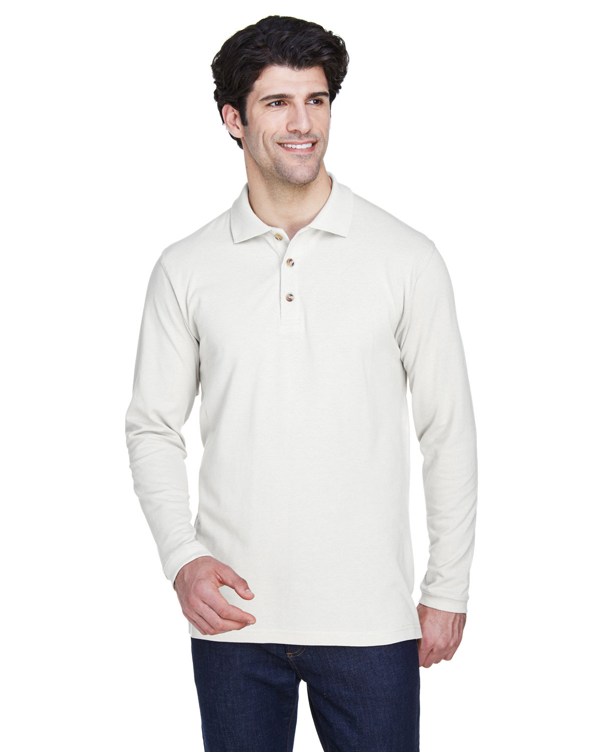 ULTRACLUB Men's Classic Fit Long Sleeve Pique Polo Shirt 8532