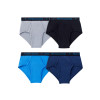 FRUIT OF THE LOOM MEN'S BREATHABLE COTTON MICRO-?MES ASSORTED COLOR BRIEF, 4 PACK