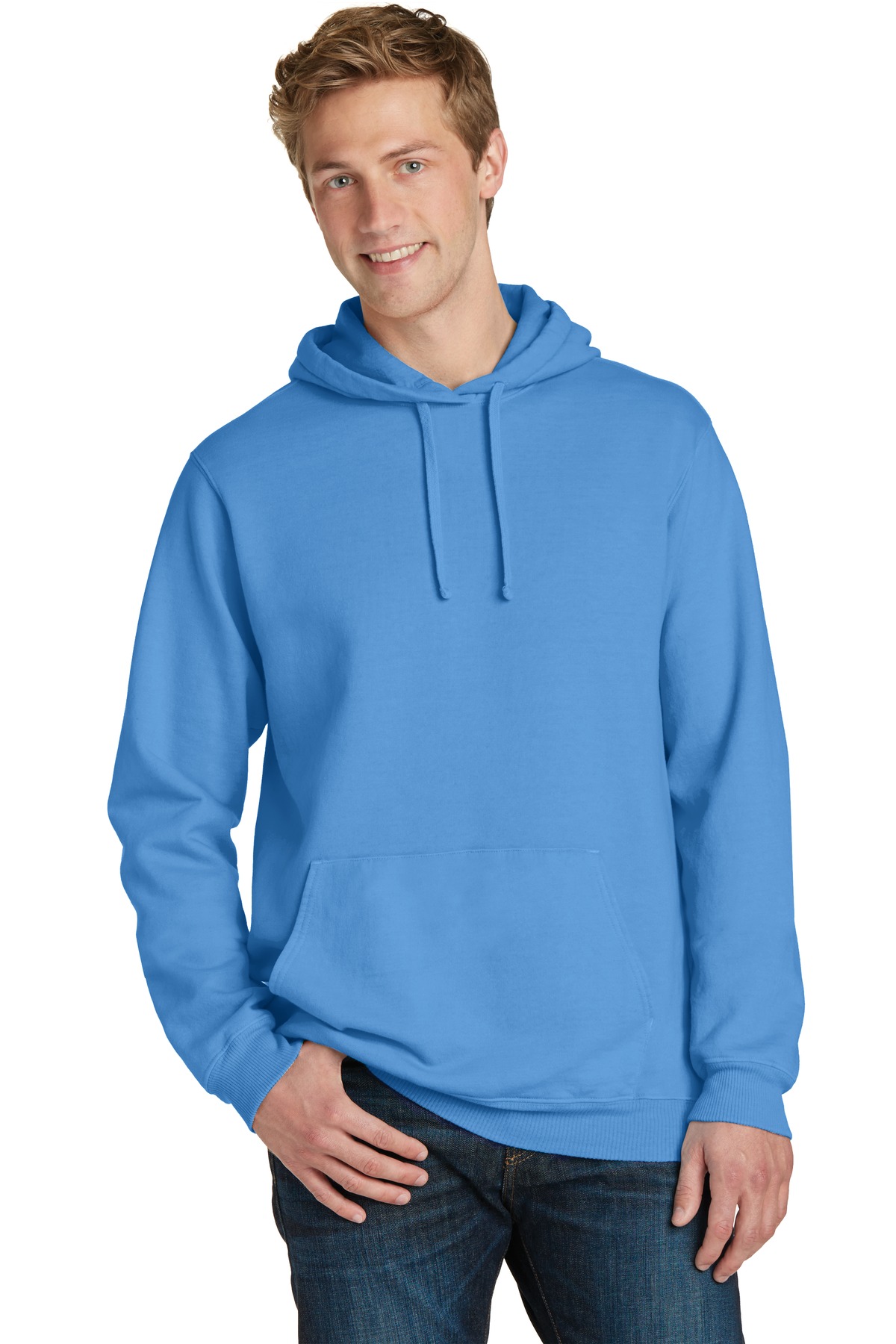 Port & Company Men's Essential Pigment-Dyed Pullover Hooded Sweatshirt PC098H
