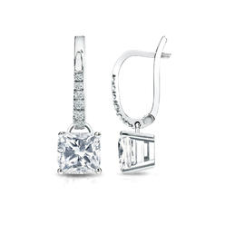 Diamond Wish Earrings Rose Gold Sears Diamond Wish 14k White Gold Dangle 4 G Basket Cushion Cut Earrings