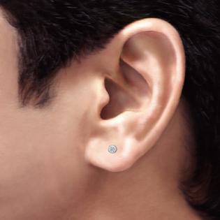 Diamond Wish Platinum Bezel Set Round Men S Single Stud Diamond Wish Platinum Bezel Set Round Men S Single Stud Earring 1 8 Ct G H Si2 I1