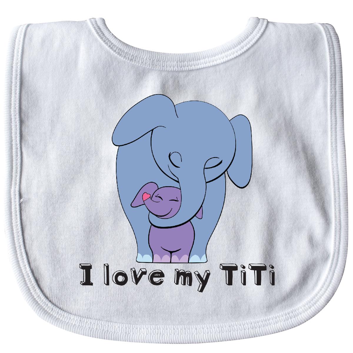Inktastic I Love My TiTi Elephant Blue Purple Baby Bib Uncle Calf Gift Clothing