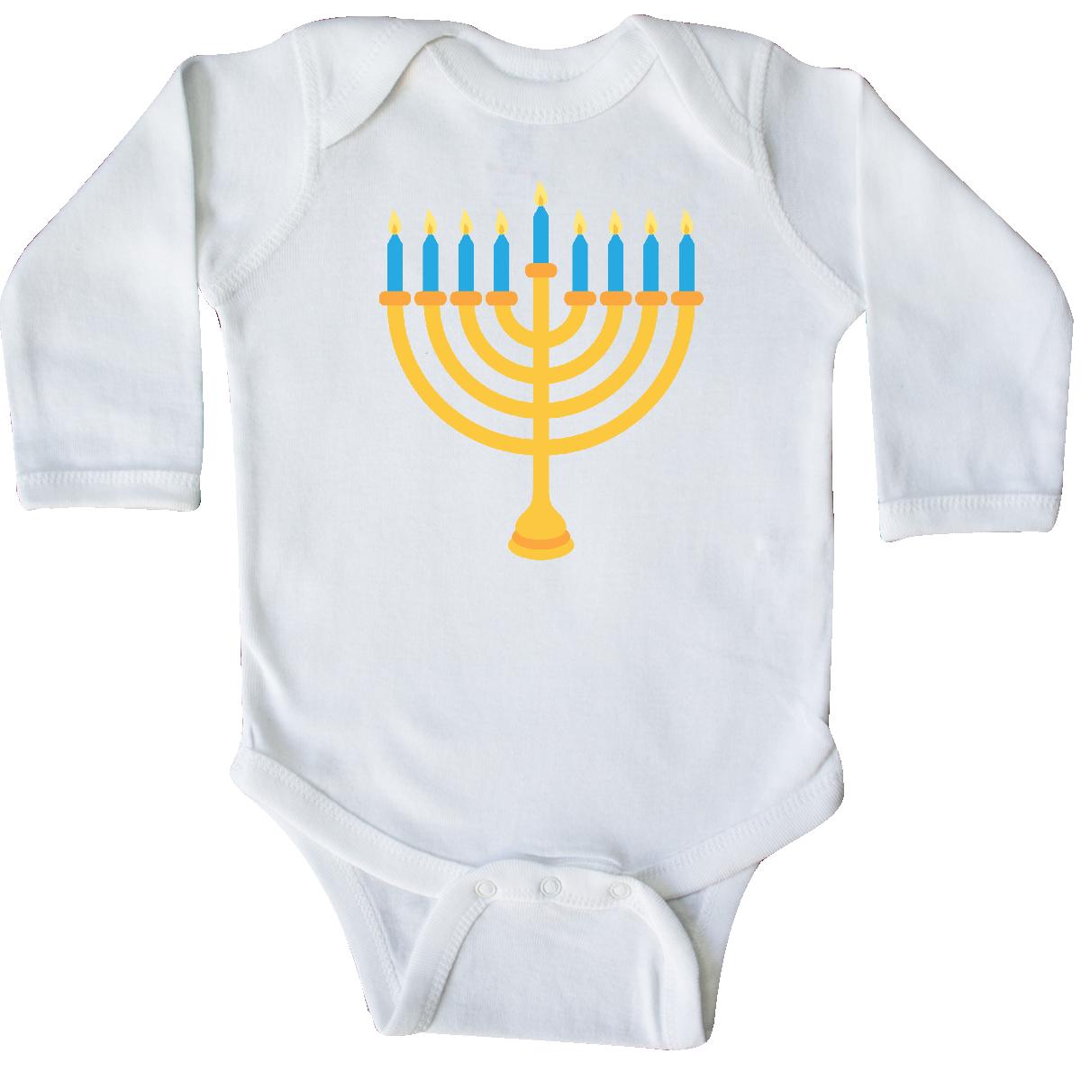 Inktastic Inktastic Hanukkah Chanukah Menorah Long Sleeve Creeper Festival Of Lights Feast