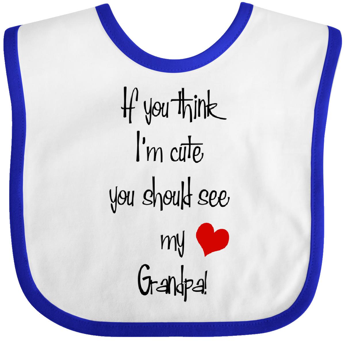inktastic Inktastic Cute Grandpa Baby Bib Father's Day Gifts Fathers Flowers 2009 Happy 1