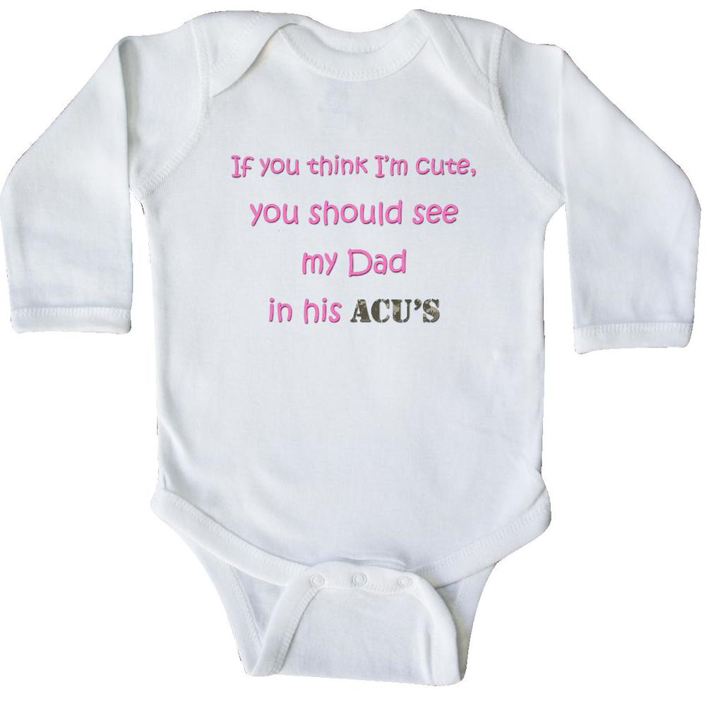 Inktastic Inktastic Daddy In Acu S Pink Long Sleeve Creeper Came