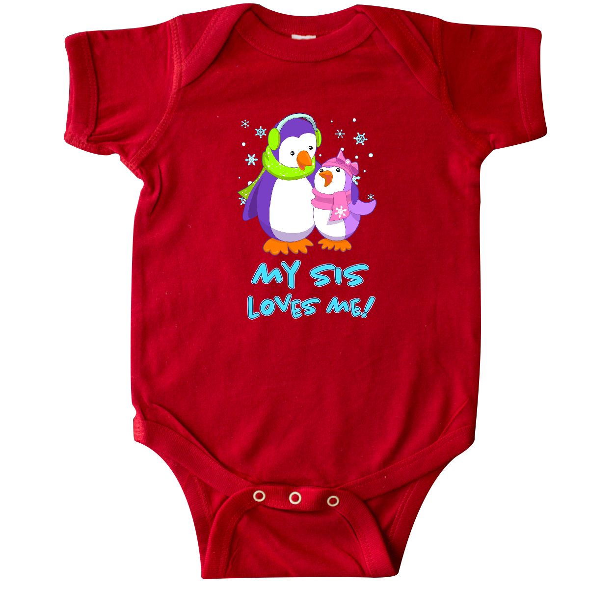 Inktastic Inktastic My Sis Loves Me Cute Penguins Infant Bodysuit Family Winter Big Hat Inktastic Inktastic My Sis Loves Me Cute Penguins Infant Bodysuit Family Winter Big Hat