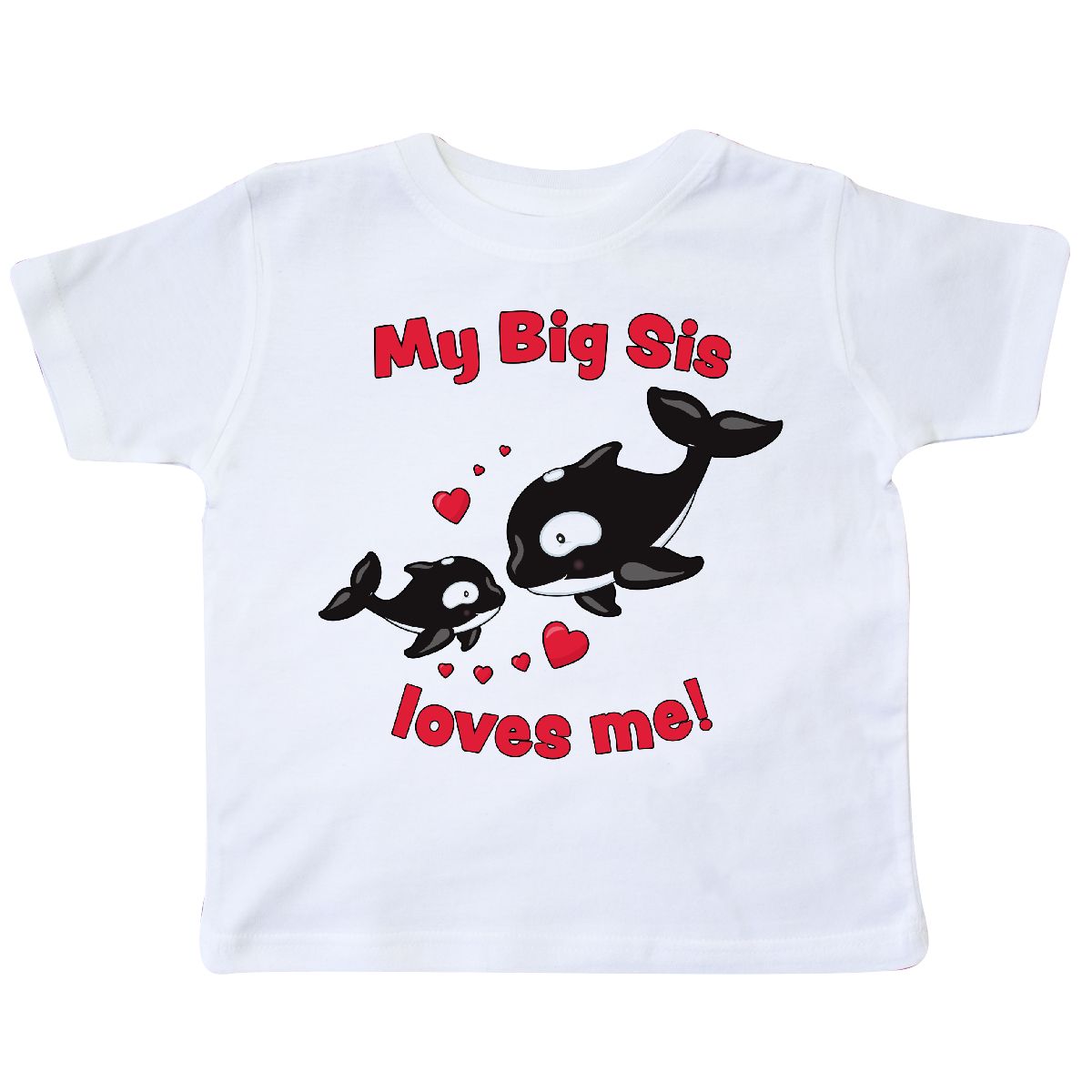 Inktastic Inktastic My Big Sis Loves Me Orca Family Toddler T Shirt Sea Ocean Sister Kid Inktastic Inktastic My Big Sis Loves Me Orca Family Toddler T Shirt Sea Ocean Sister Kid