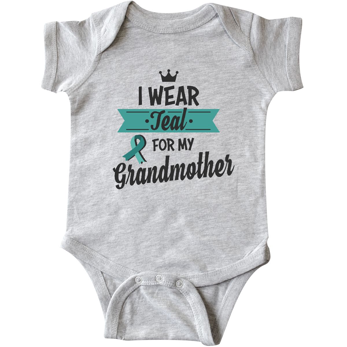 Inktastic I Wear Teal For My Grandmother With Teal Ribbon Infant Creeper Ovarian