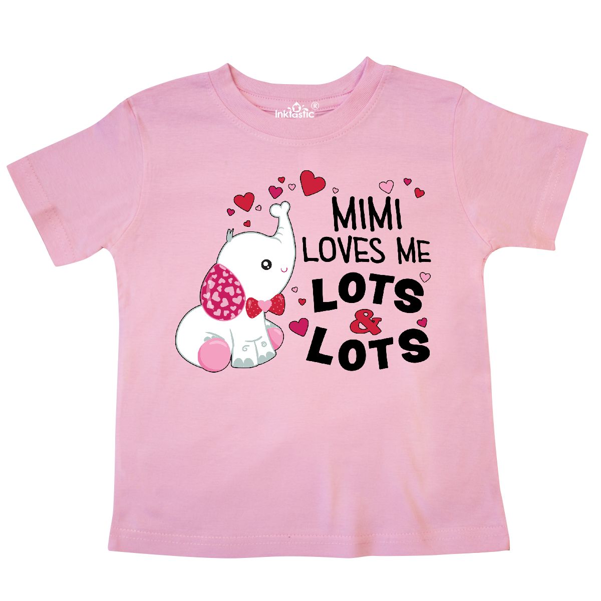 Inktastic Mimi Loves Me Lots And Lots- Cute Elephant Toddler T-Shirt Valentines