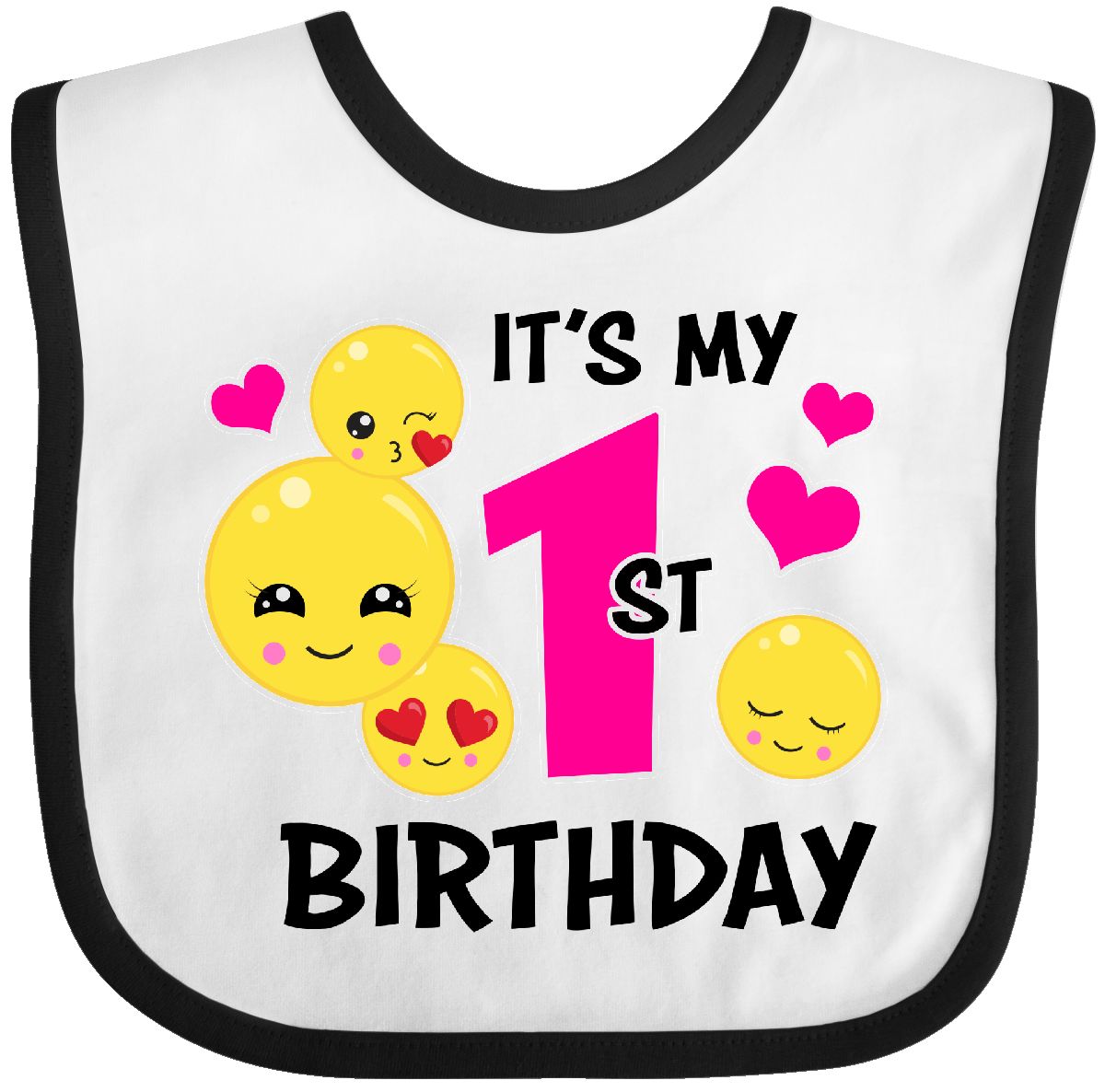 Inktastic Inktastic Its My 1st Birthday With Emojis Baby Bib