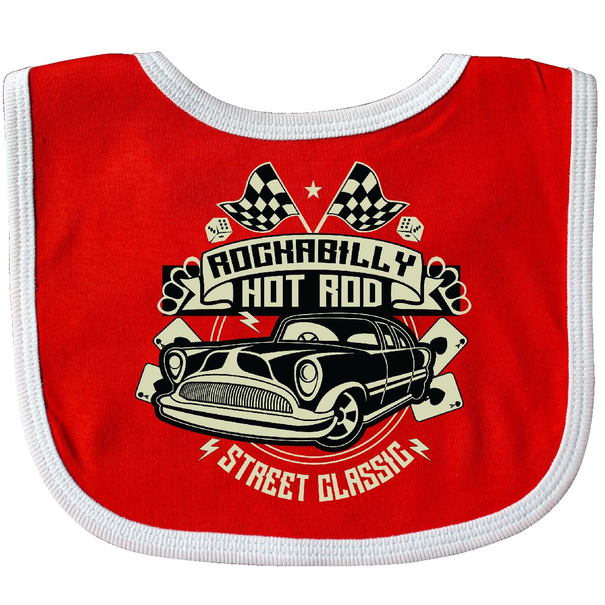 Inktastic Inktastic Rockabilly Hotrod Baby Bib Hot Rod Vintage Car