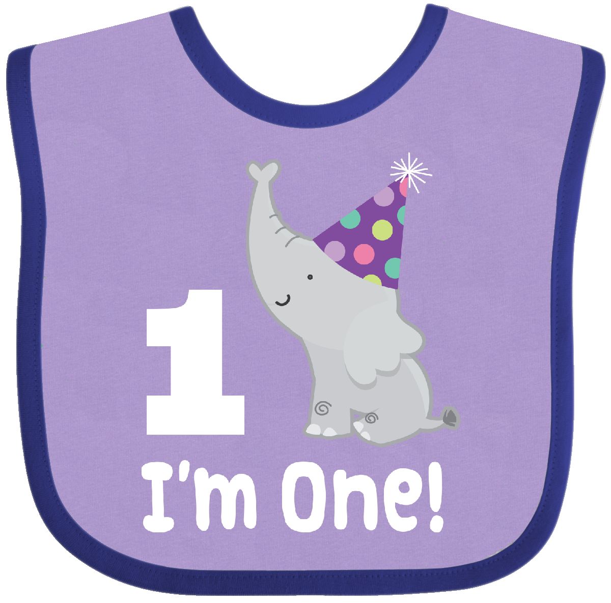 Inktastic Babys 1st Birthday Elephant Zoo Animal Baby Bib One First Party Hat