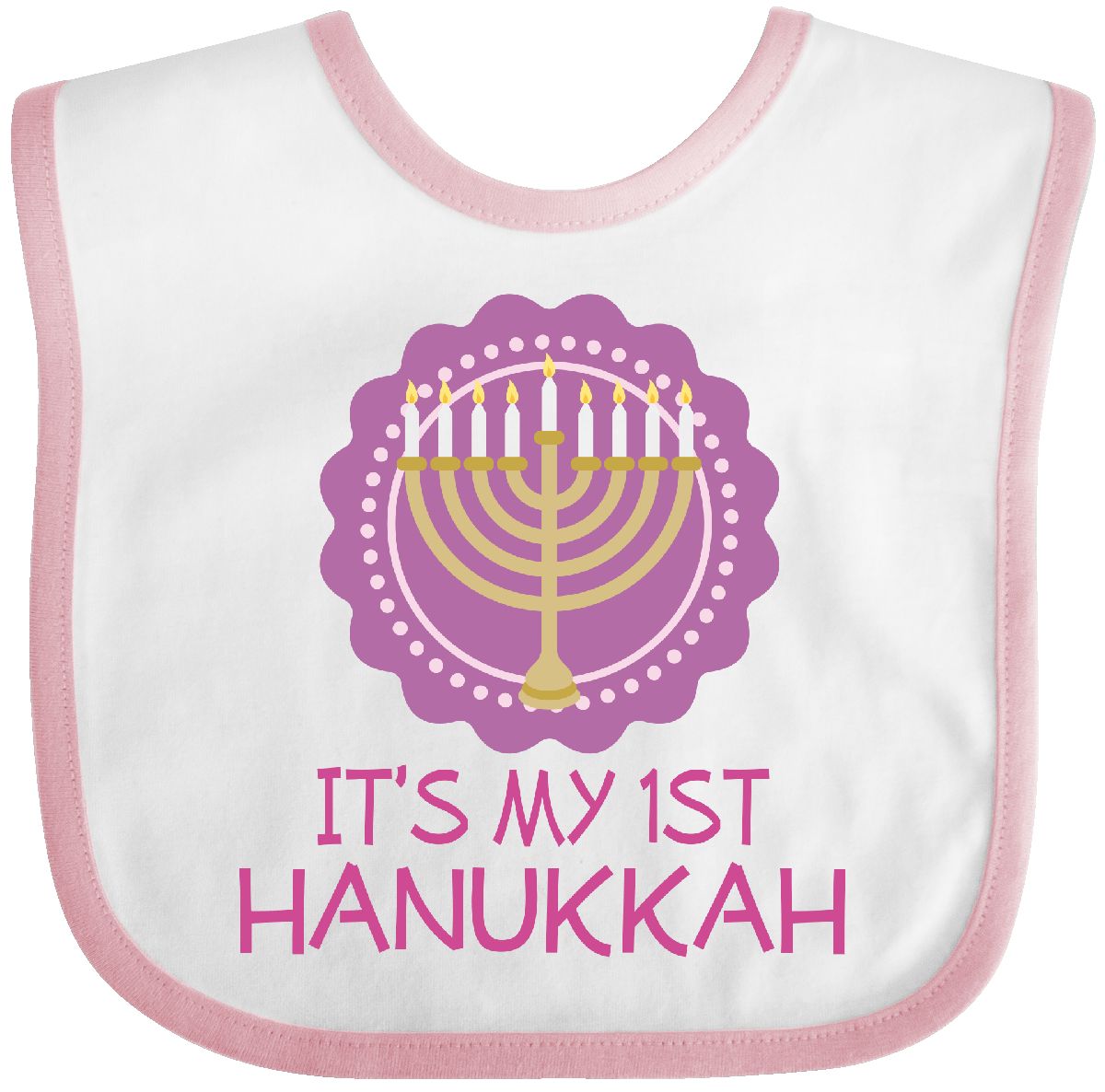Inktastic Inktastic My 1st Hanukkah Festival Girls Baby Bib Jewish Light Chanukah Lights