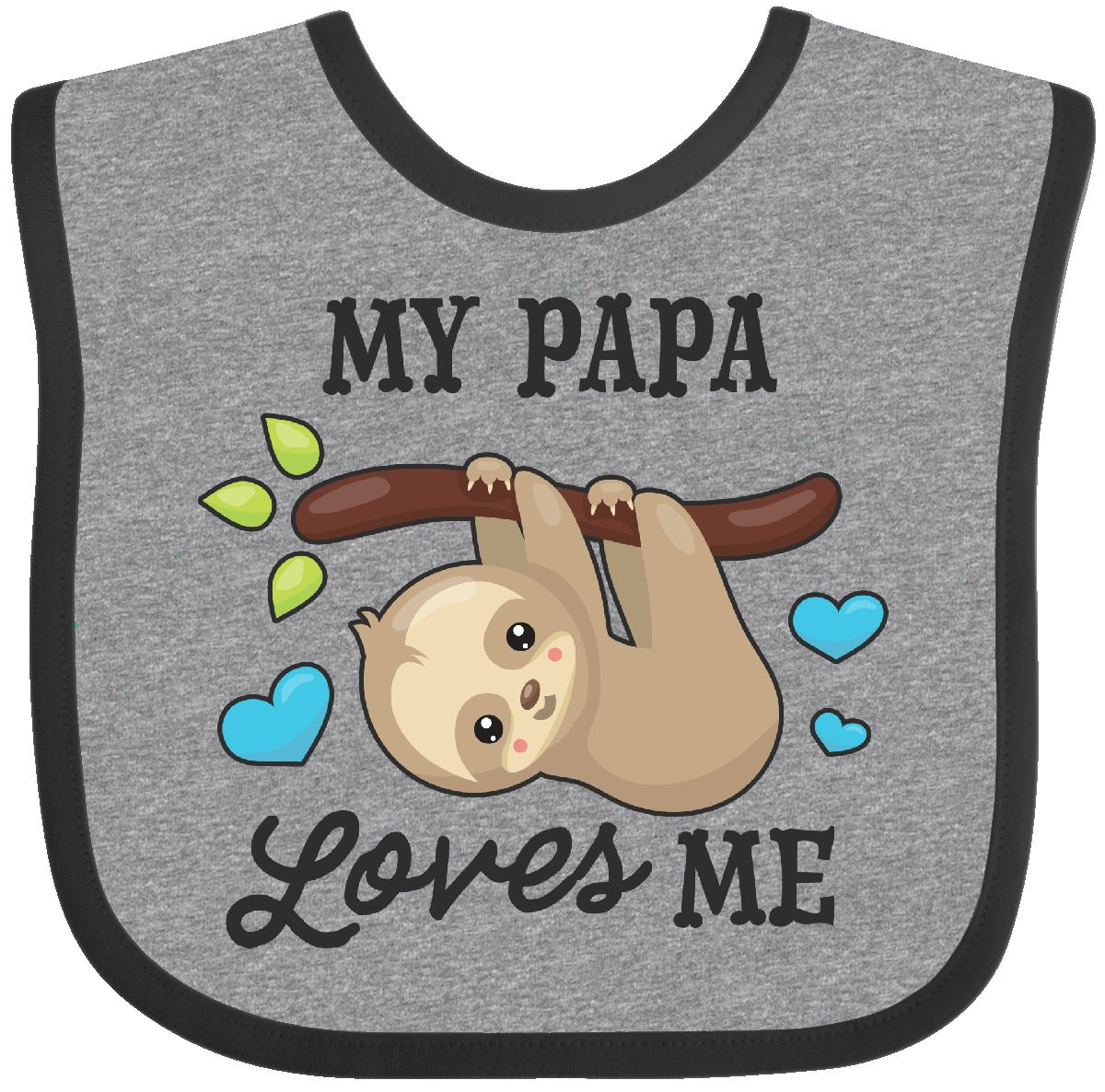 Inktastic Inktastic My Papa Loves Me With Sloth And Hearts Baby Bib Animals Kids Dad Love Inktastic Inktastic My Papa Loves Me With Sloth And Hearts Baby Bib Animals Kids Dad Love
