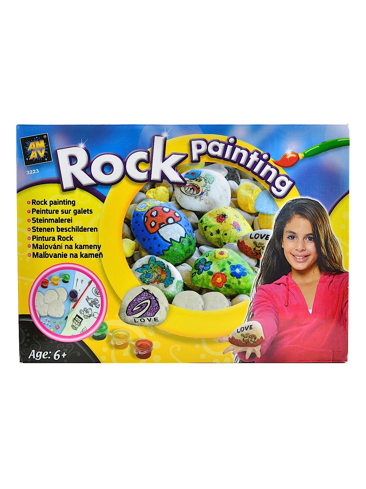 AMAV Toys creative craft Rock Painting - All Supplies Included Kit - Non-Toxic Acrylic Paint- Hide Your DIY Rock Painting & Surp