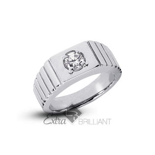 Extra Brilliant 1 01 Carat F Si1 Ideal Round Natural Certified Diamond 14k White Gold Watch Band Solitaire Right Hand Men S Ring
