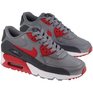 Nike 833412 007 Kid S Air Max 90 Leather Running Shoes Cool Gray Gym Red Anthracite 7 M Us Big Kid