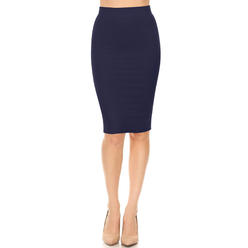 Moa Collection Women's Lightweight Pull On High Waist Casual Office Bodycon Solid Pencil Skirt S-3XL