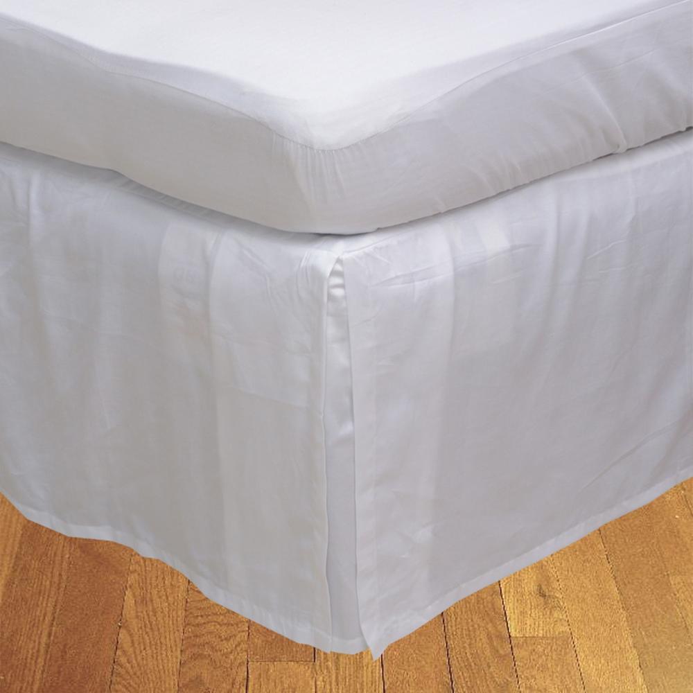 MISR Linen Solid Pleated BedSkirt Egyptian Cotton 400 Thread Count 18 Inches Drop