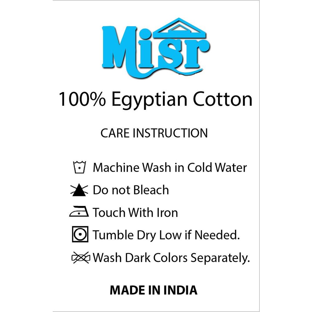 MISR Linen Stripe 4PCs Sheet Set Egyptian Cotton 400 Thread Count Stripe 18 Inches Pocket