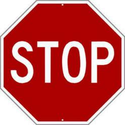 Brady Model 113280 4KTN6 Traffic 18" x 18" Stop Sign - White/Red